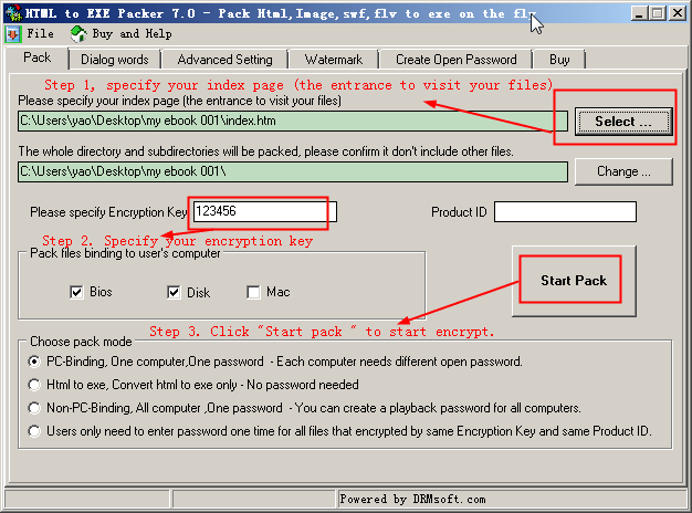 html to exe pack and convert